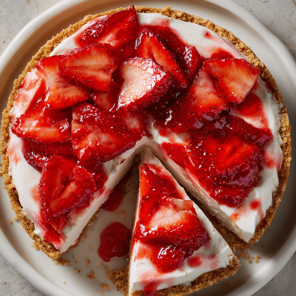 No-Bake Strawberry Yogurt Pie Recipe - Recipe Image