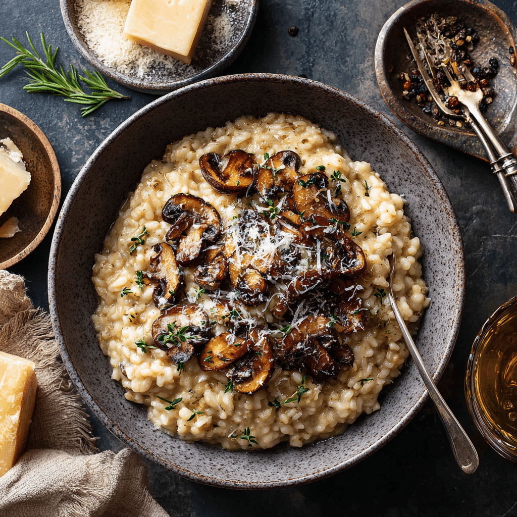 Creamy Mushroom Parmesan Risotto Recipe - Recipe Image