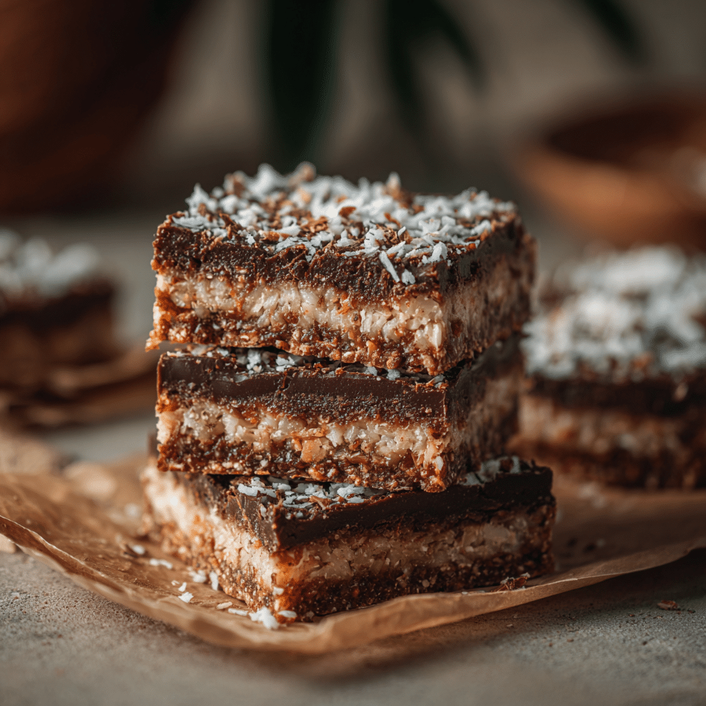 Brown Sugar Chocolate Coconut Slice Recipe - Recipe Image