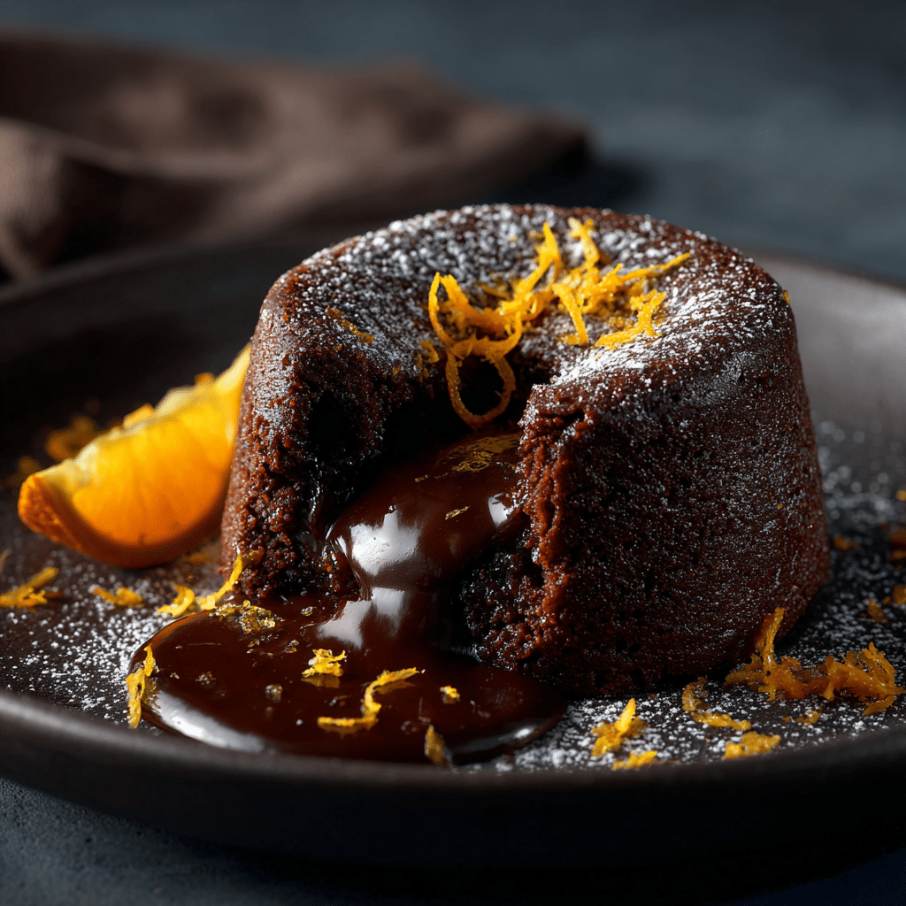 Molten Chocolate Lava Cakes with a Hint of Orange Recipe - Recipe Image