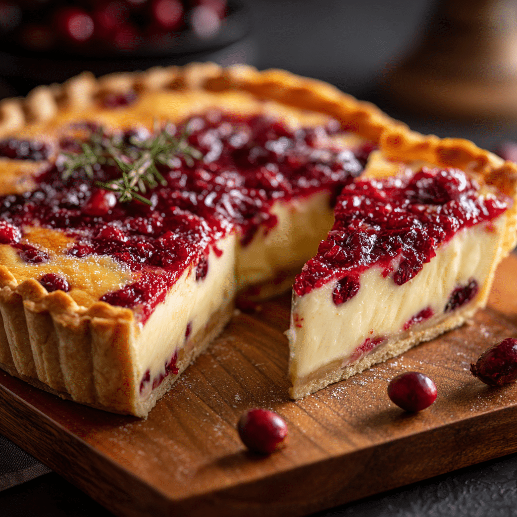 Cranberry Custard Pie Delight Recipe - Recipe Image