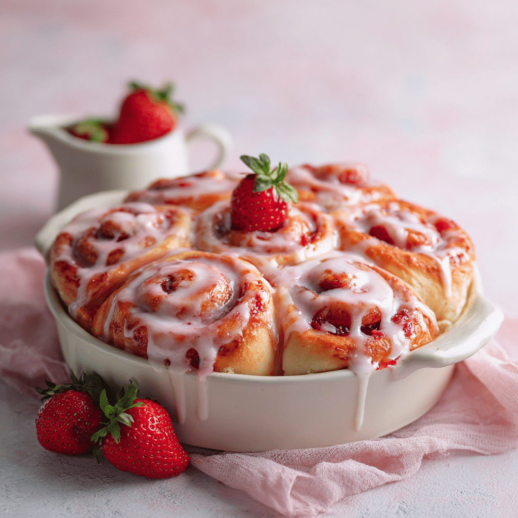 Most Amazing Strawberry Cinnamon Rolls Recipe - Recipe Image