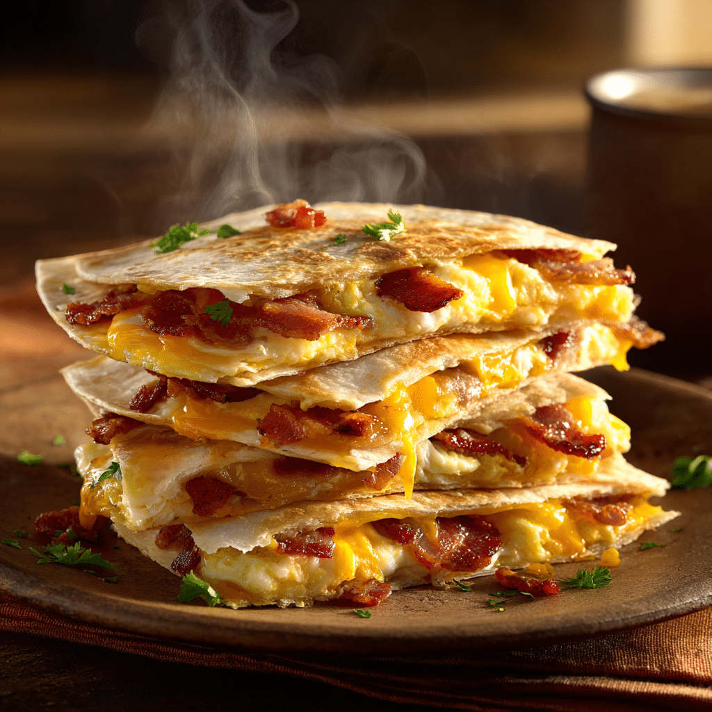 Bacon Egg Cheese Breakfast Quesadillas Recipe - Recipe Image