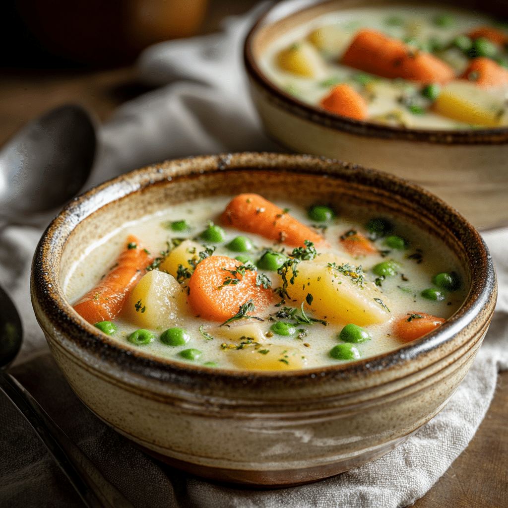 Creamy Milk Soup with Vegetables Recipe - Recipe Image