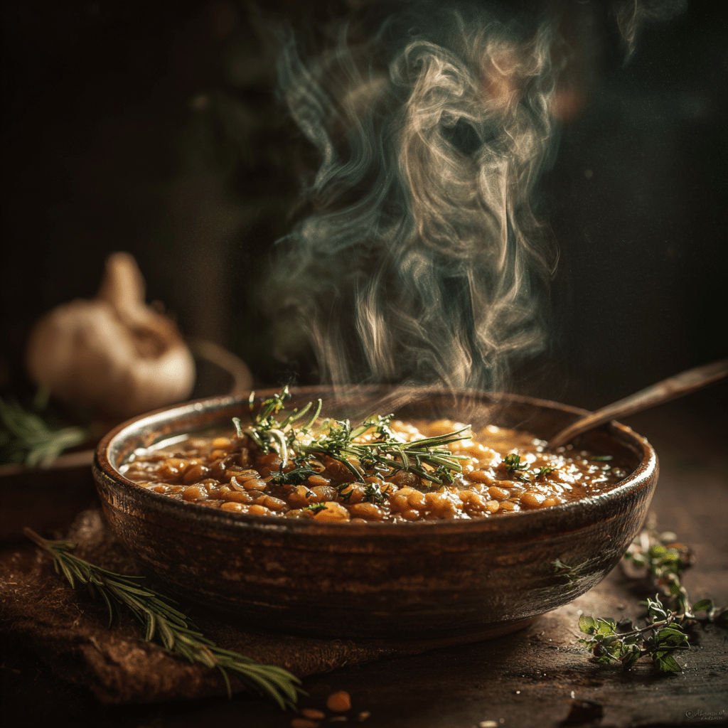 Garlic & Lentil Winter Stew Recipe - Recipe Image
