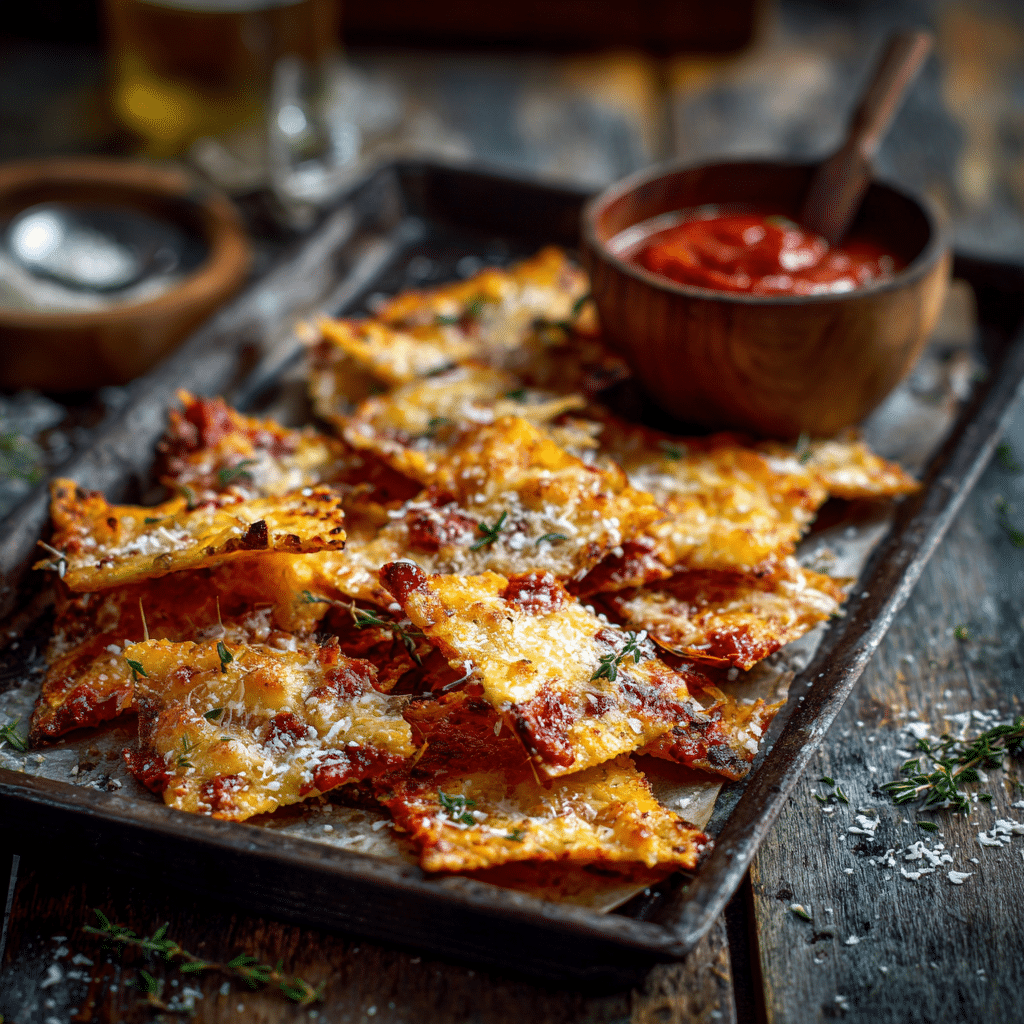 Baked Feta Pasta Chips Recipe - Recipe Image