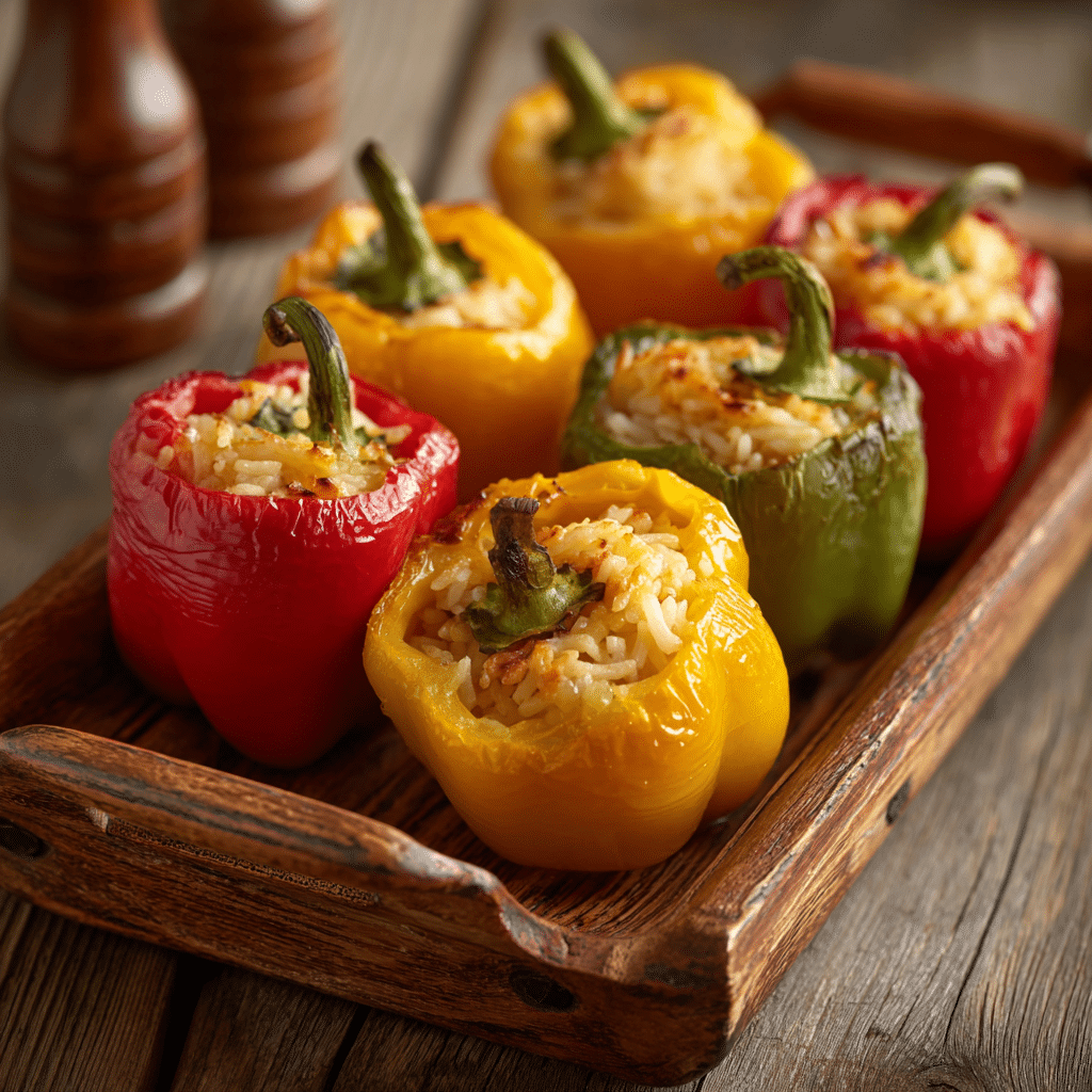 Creamy Sushi Bake Stuffed Bell Pepper Rings Recipe - Recipe Image