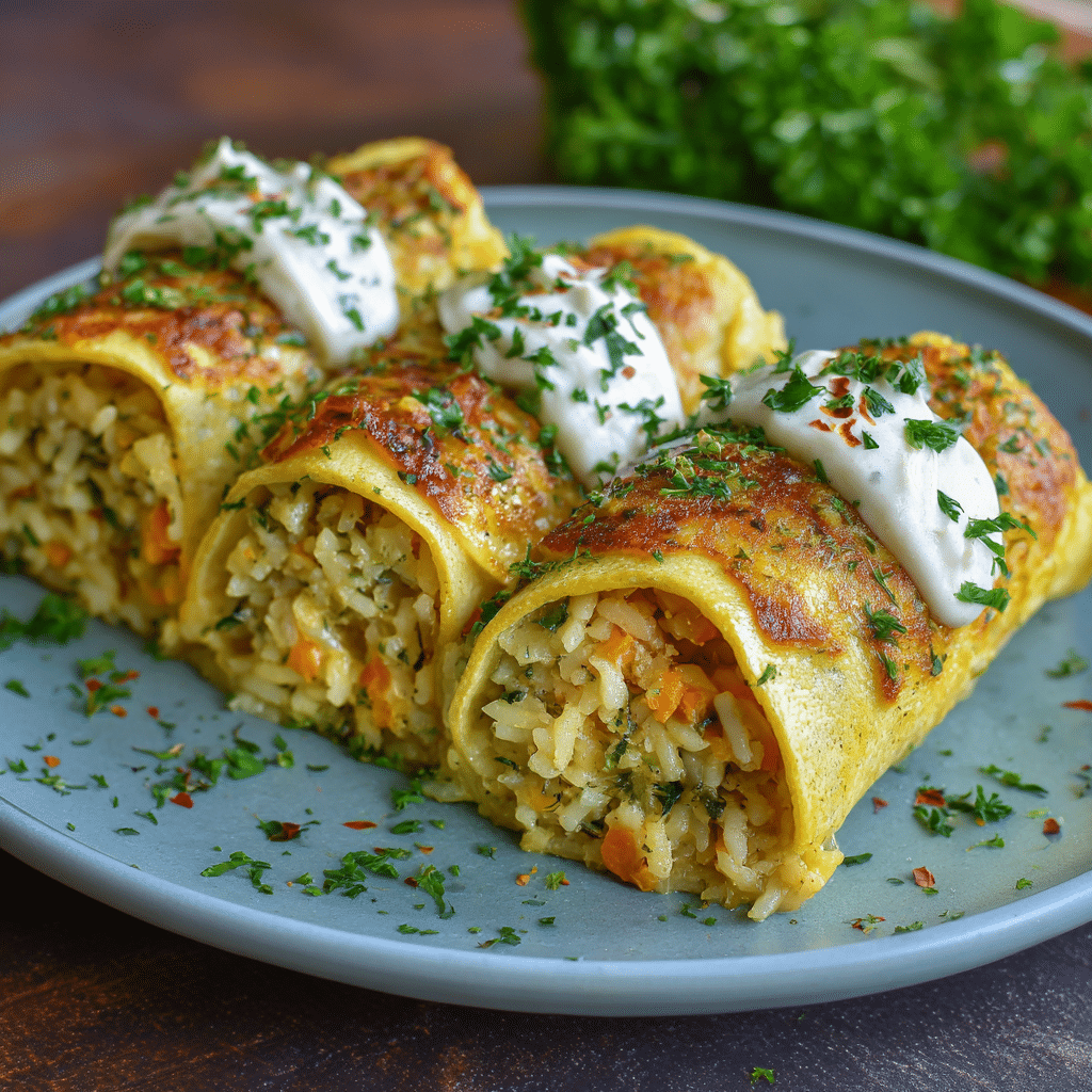 Creamy Rice-Stuffed Savory Crepes Bake Recipe
