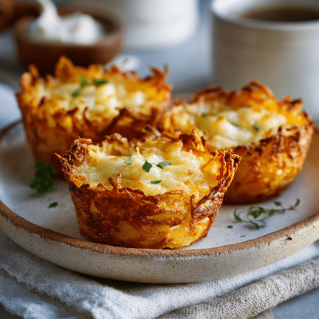 Crispy Cheese Stuffed Hash Brown Cups Recipe - Recipe Image