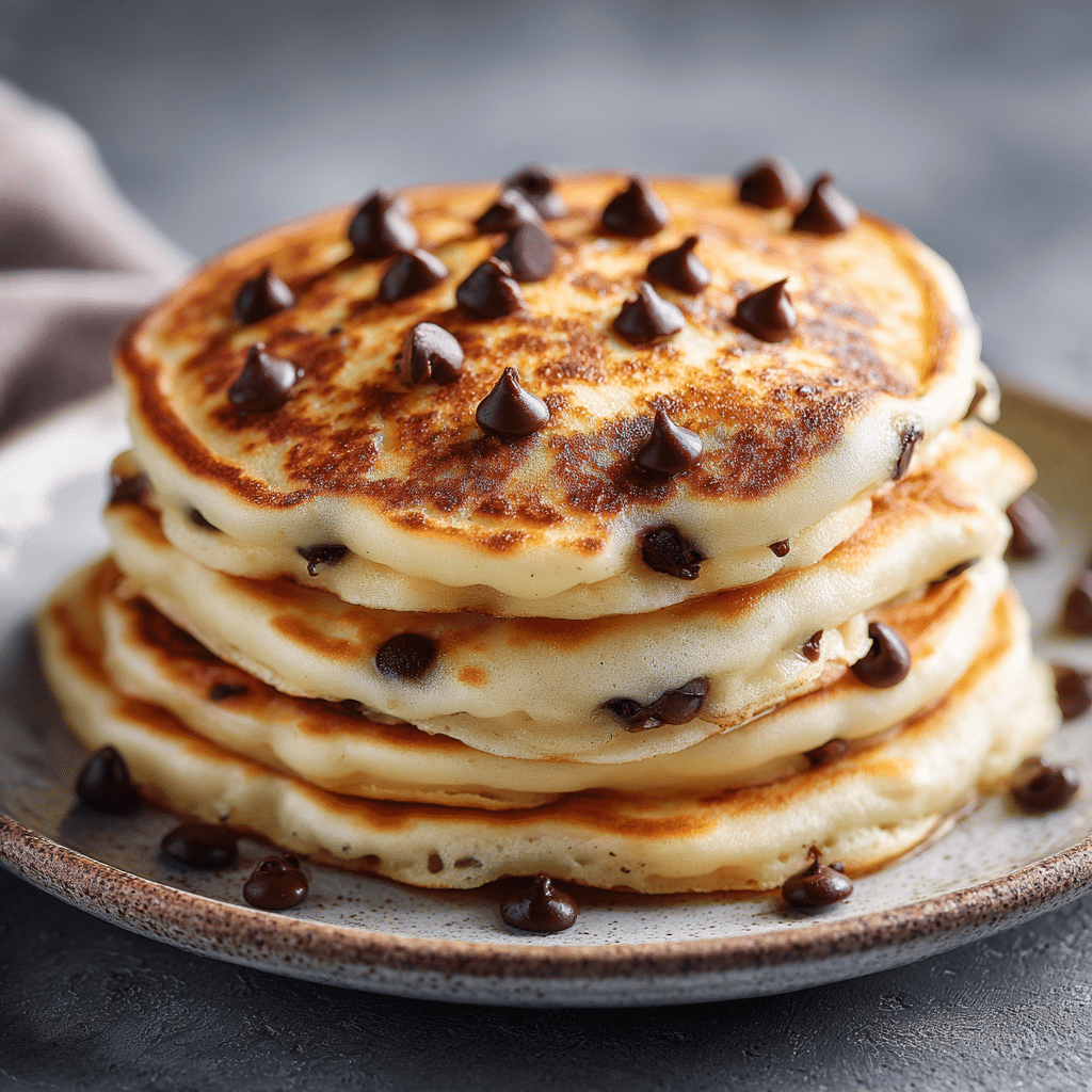 Soft Chocolate Chip Breakfast Pancakes Recipe - Recipe Image