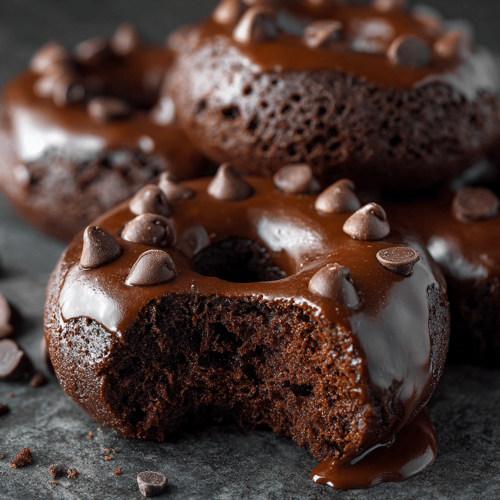 Double Chocolate Baked Donuts Recipe - Recipe Image