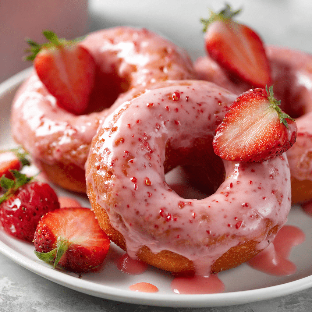 Strawberry Baked Donuts Recipe - Recipe Image