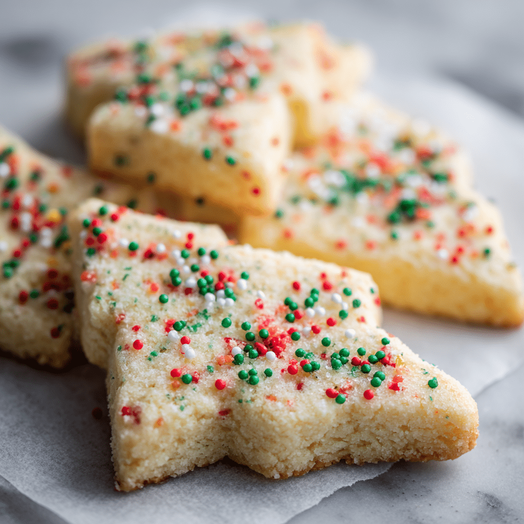 Christmas Shortbread Cookies with Sprinkles Recipe - Recipe Image