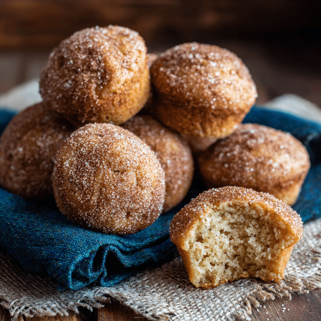 Christmas Cinnamon Sugar Donut Muffins Recipe - Recipe Image