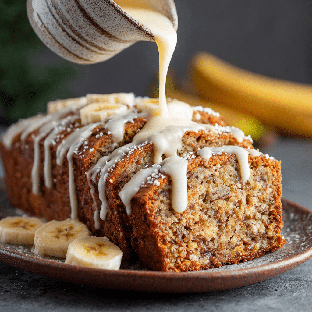 Christmas Banana Bread with Eggnog Glaze Recipe - Recipe Image