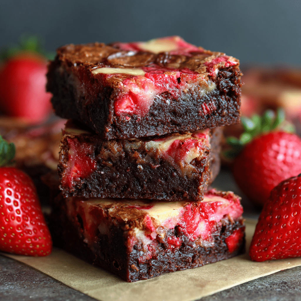 Strawberry Bliss Brownies: - Recipe Image