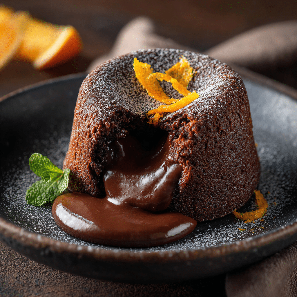 Molten Chocolate Lava Cakes with a Hint of Orange Recipe - Recipe Image