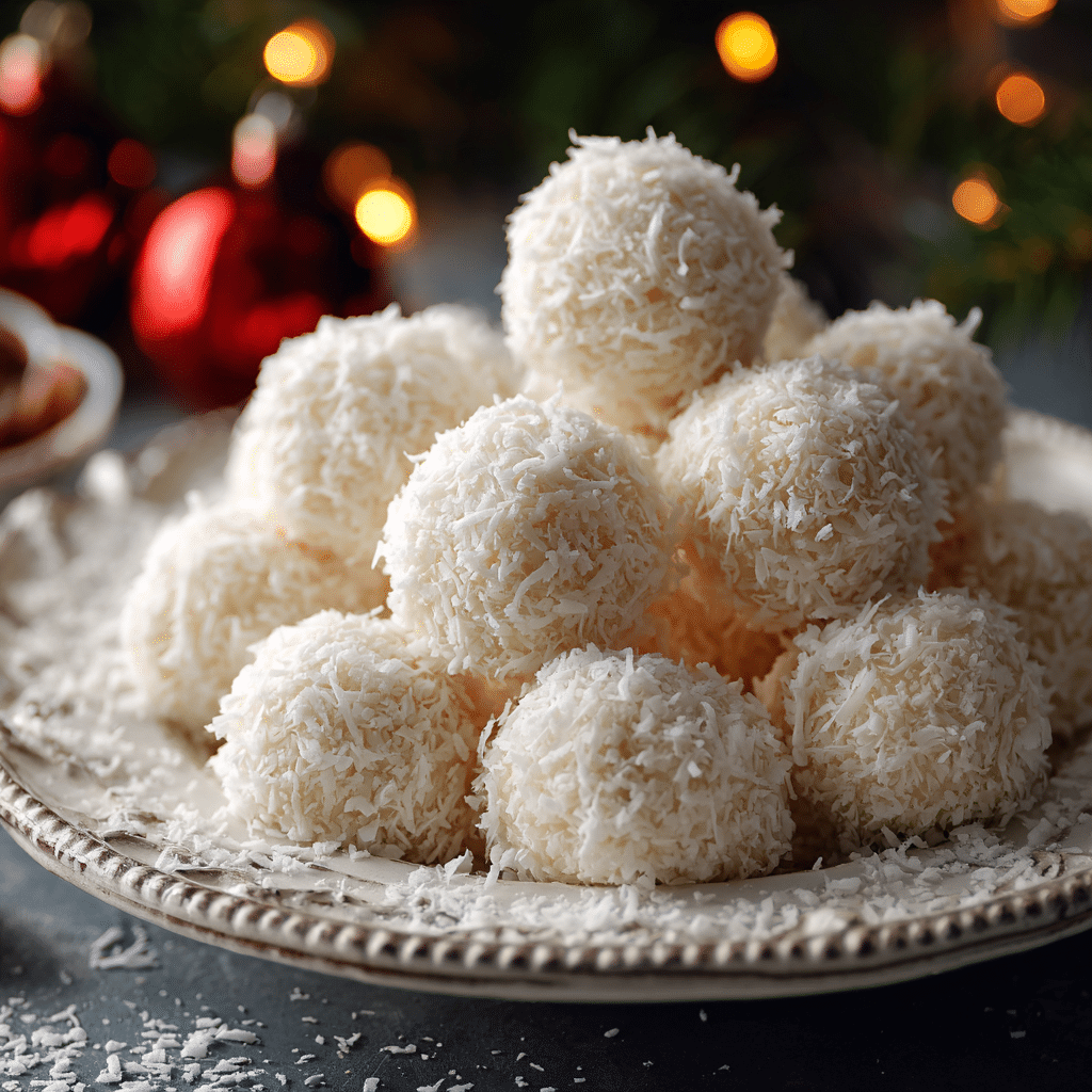 NO BAKE – Cream-Cheese Coconut Snowballs Recipe - Recipe Image