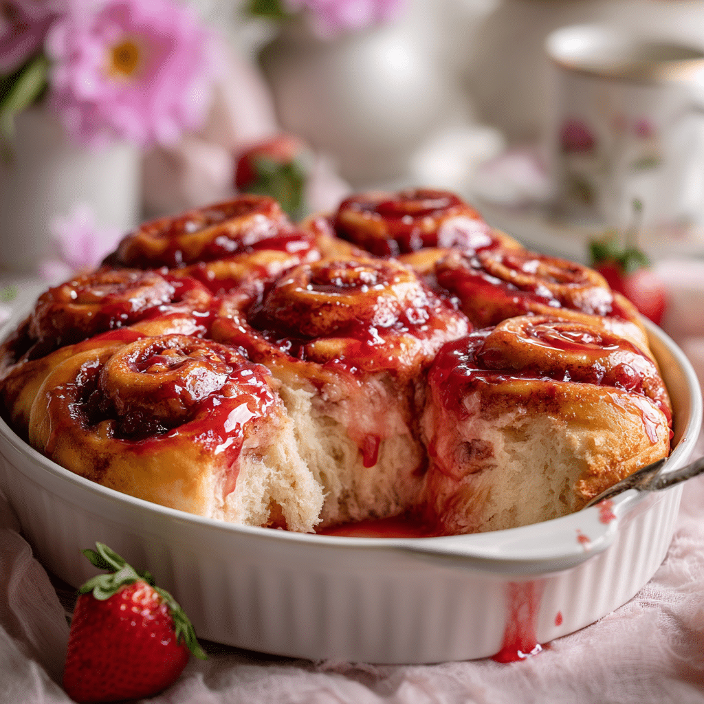 Most Amazing Strawberry Cinnamon Rolls Recipe - Recipe Image