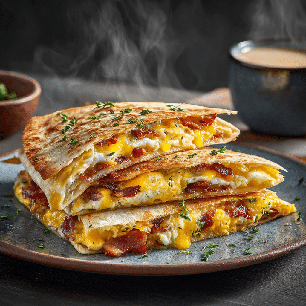 Bacon Egg Cheese Breakfast Quesadillas Recipe - Recipe Image