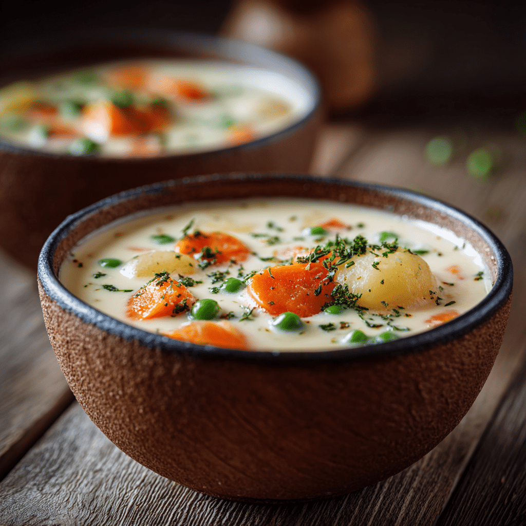 Creamy Milk Soup with Vegetables Recipe - Recipe Image