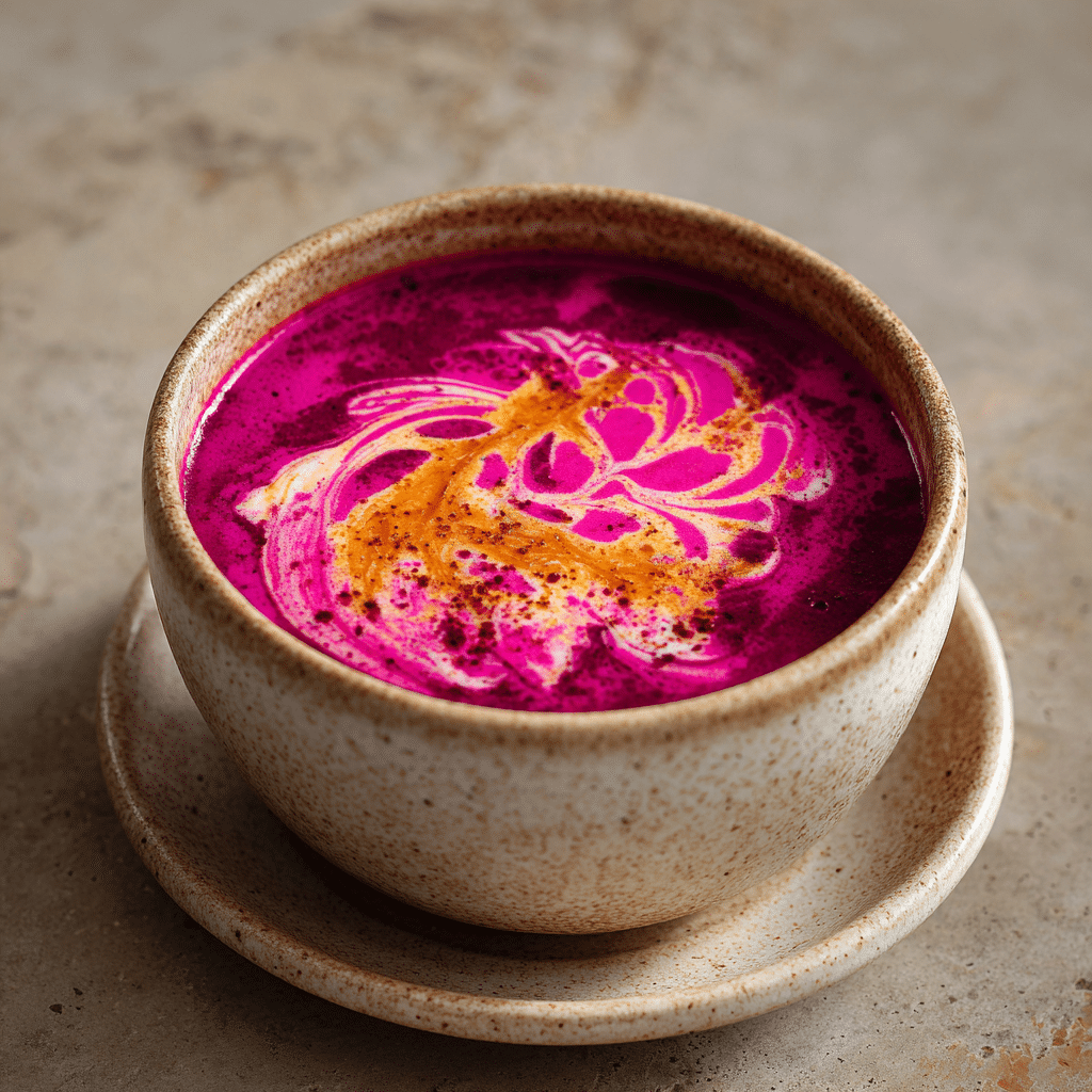 Beet & Sweet Potato Coconut Soup Recipe - Recipe Image