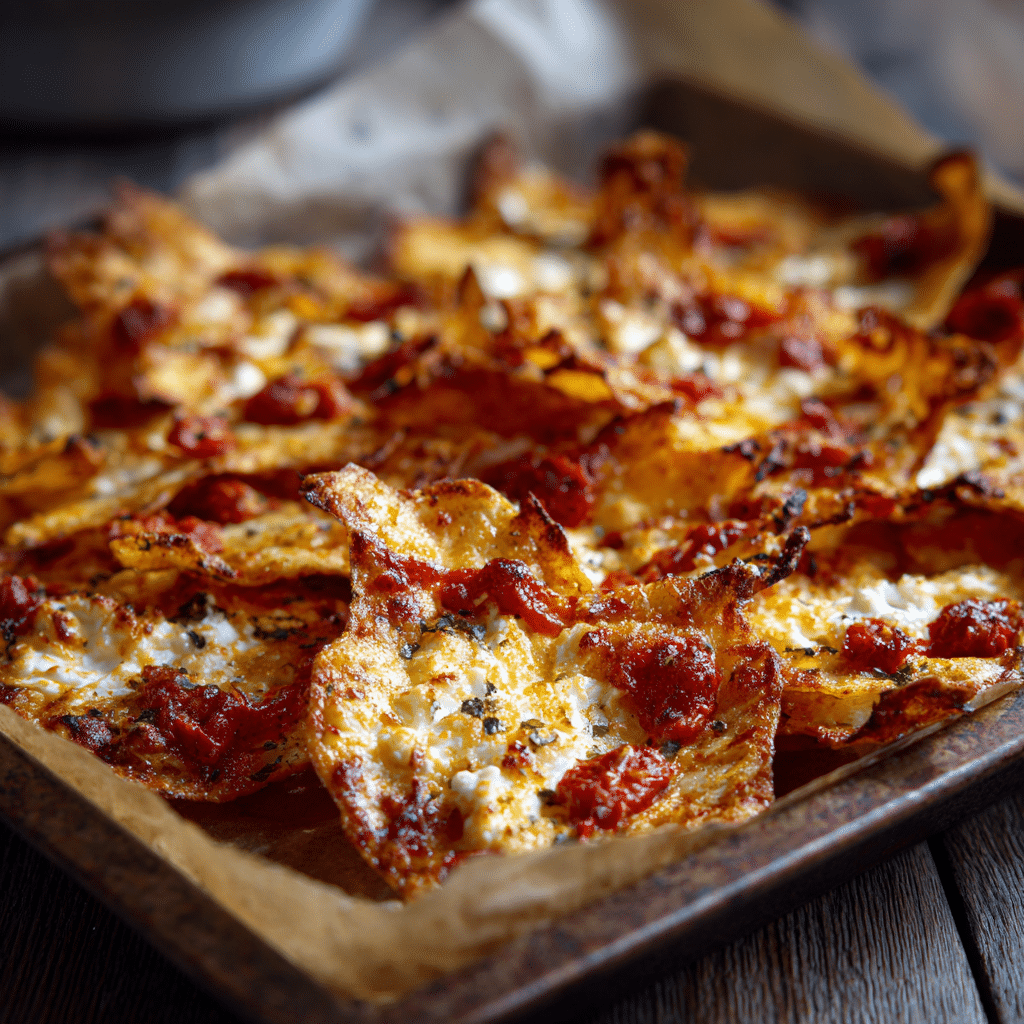 Baked Feta Pasta Chips Recipe - Recipe Image