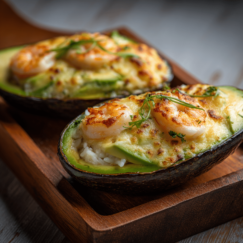 Creamy Sushi Bake Stuffed Avocados Recipe - Recipe Image