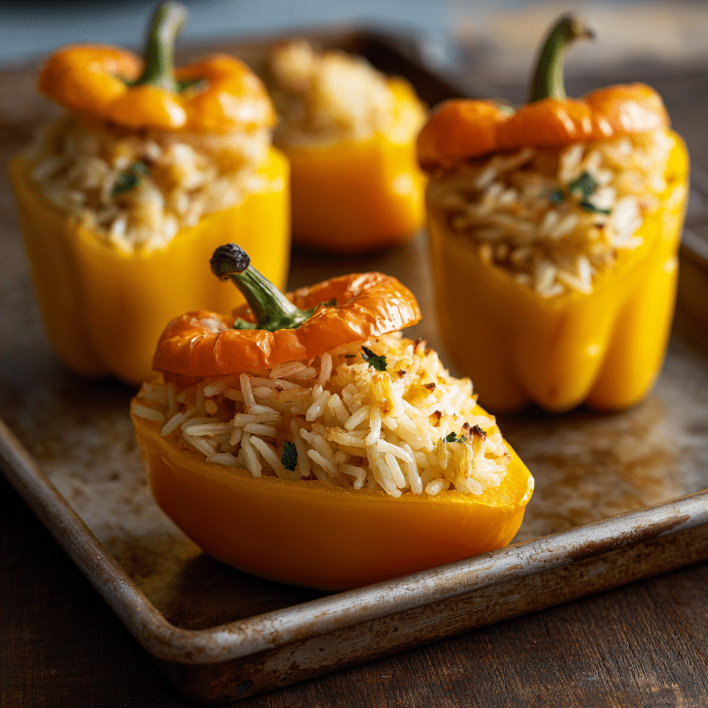 Creamy Sushi Bake Stuffed Bell Pepper Rings Recipe - Recipe Image