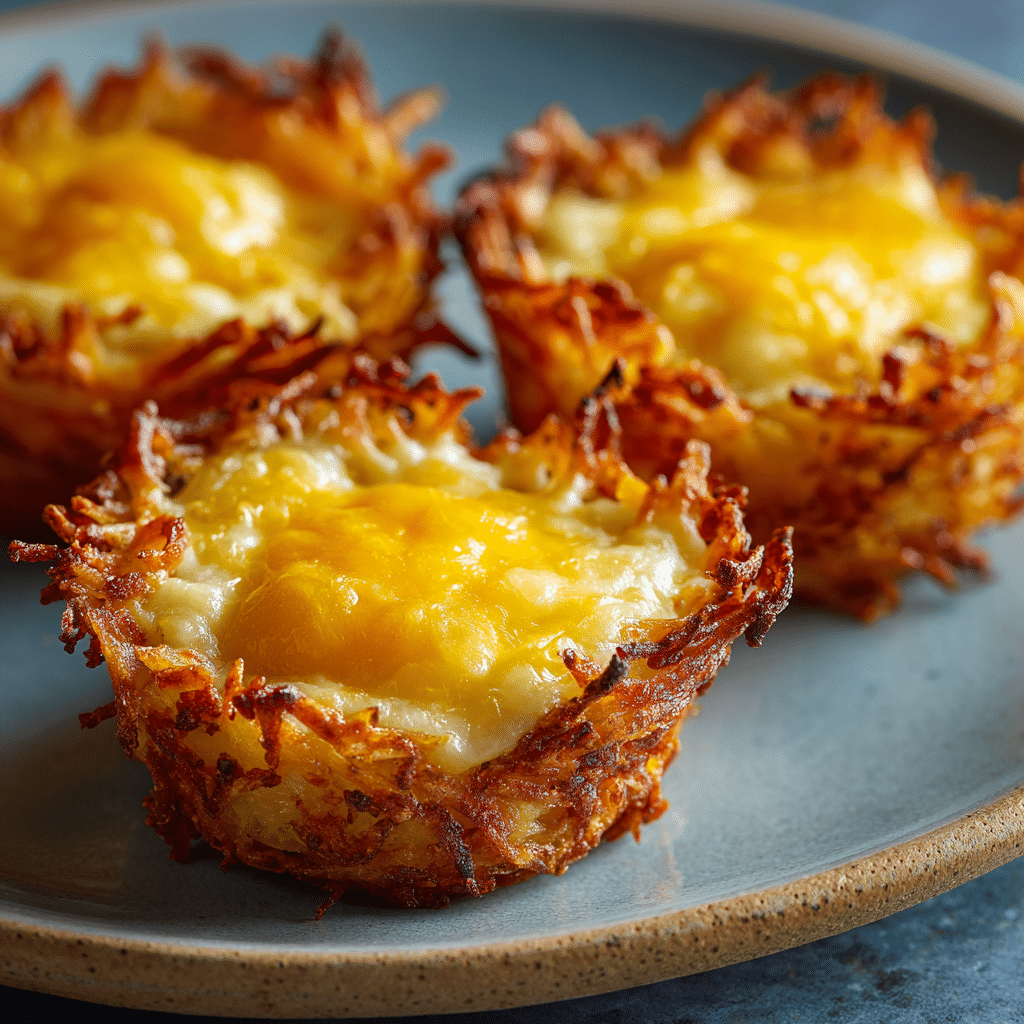 Crispy Cheese Stuffed Hash Brown Cups Recipe - Recipe Image