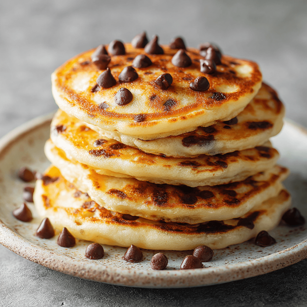 Soft Chocolate Chip Breakfast Pancakes Recipe - Recipe Image