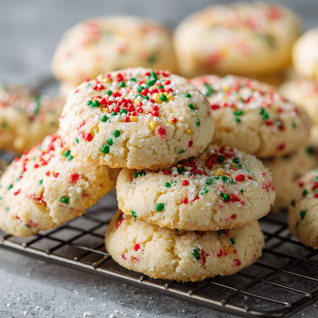 Christmas Shortbread Cookies with Sprinkles Recipe