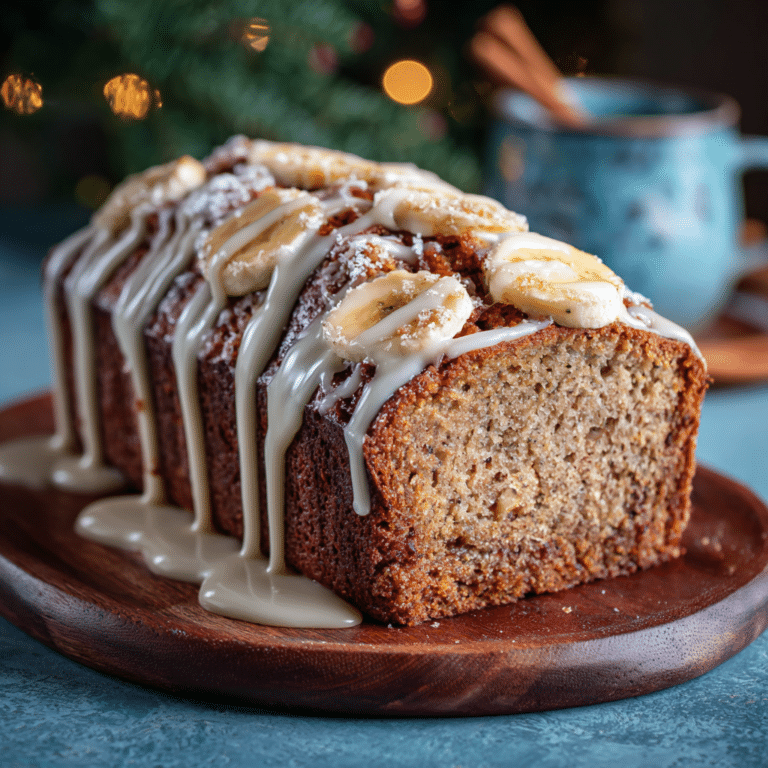 Christmas Banana Bread with Eggnog Glaze Recipe