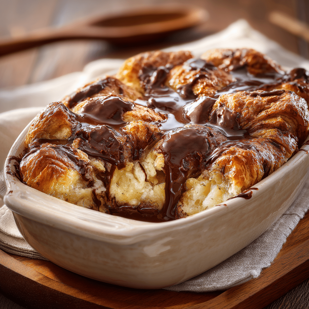 Decadent Chocolate Croissant Breakfast Bake Recipe - Recipe Image
