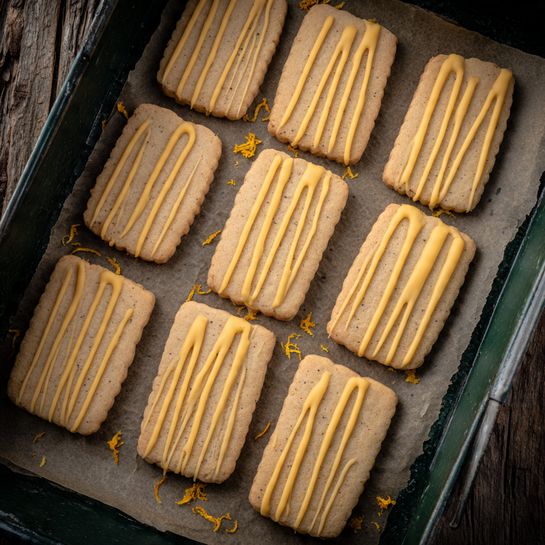 Cardamom Shortbread Cookies with Zesty Orange Glaze Recipe