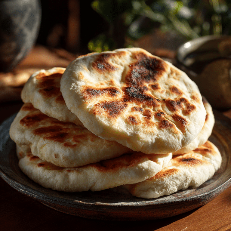 Fluffy Greek Pita Bread - No Kneading, No Oven Recipe