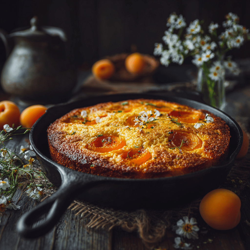 Soft Apricot Breakfast Skillet Cake