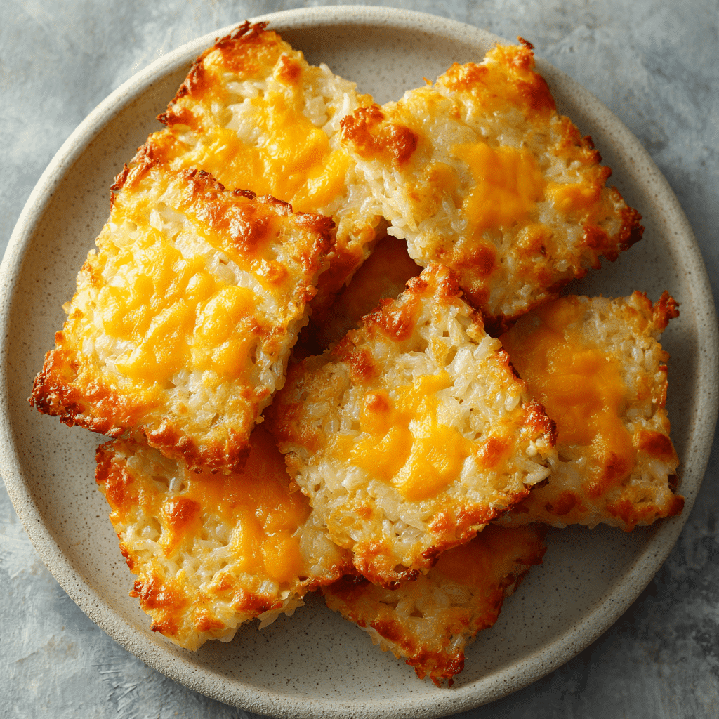 Crispy Rice & Cheese Breakfast Squares Recipe