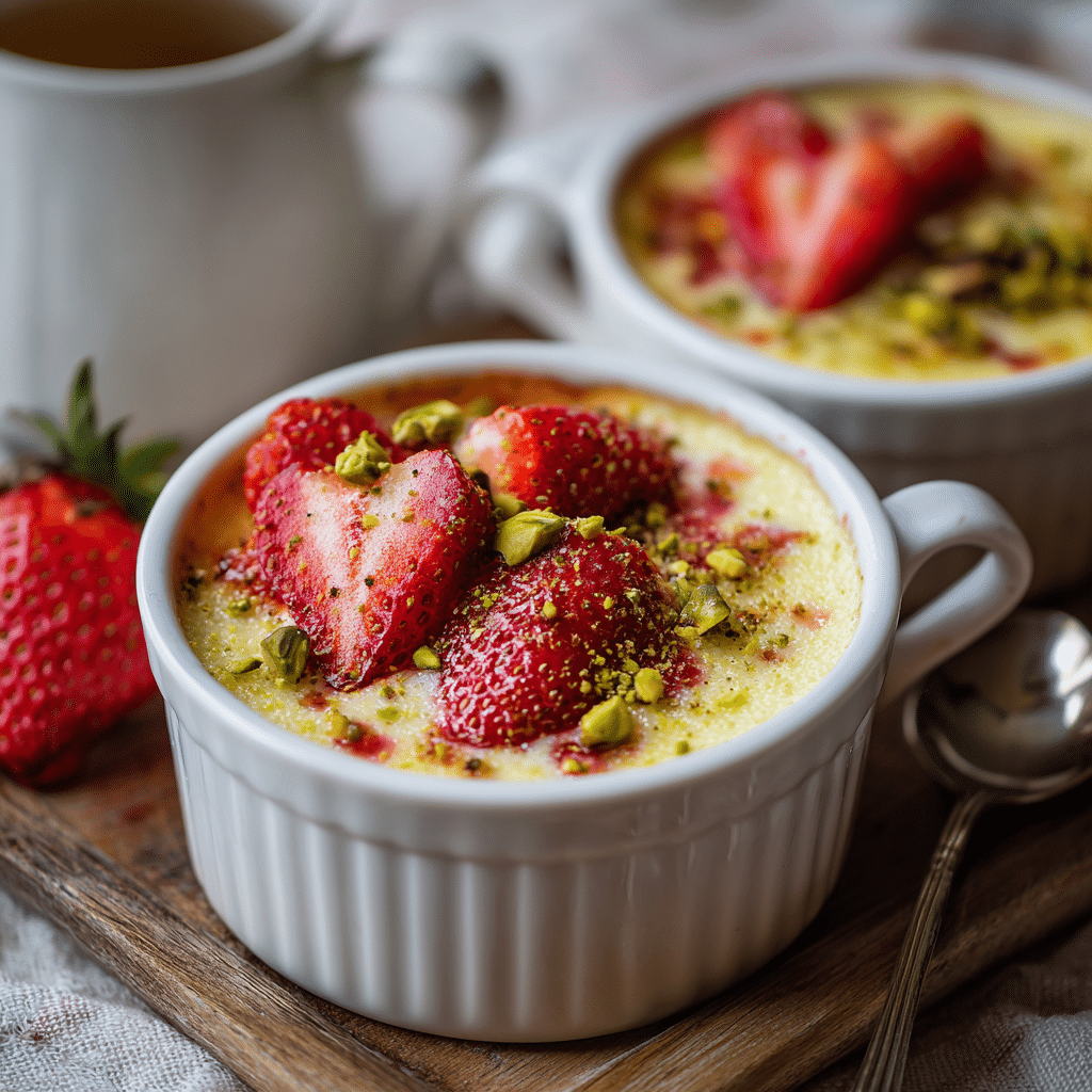 Baked Strawberry Pistachio Breakfast Custard Recipe