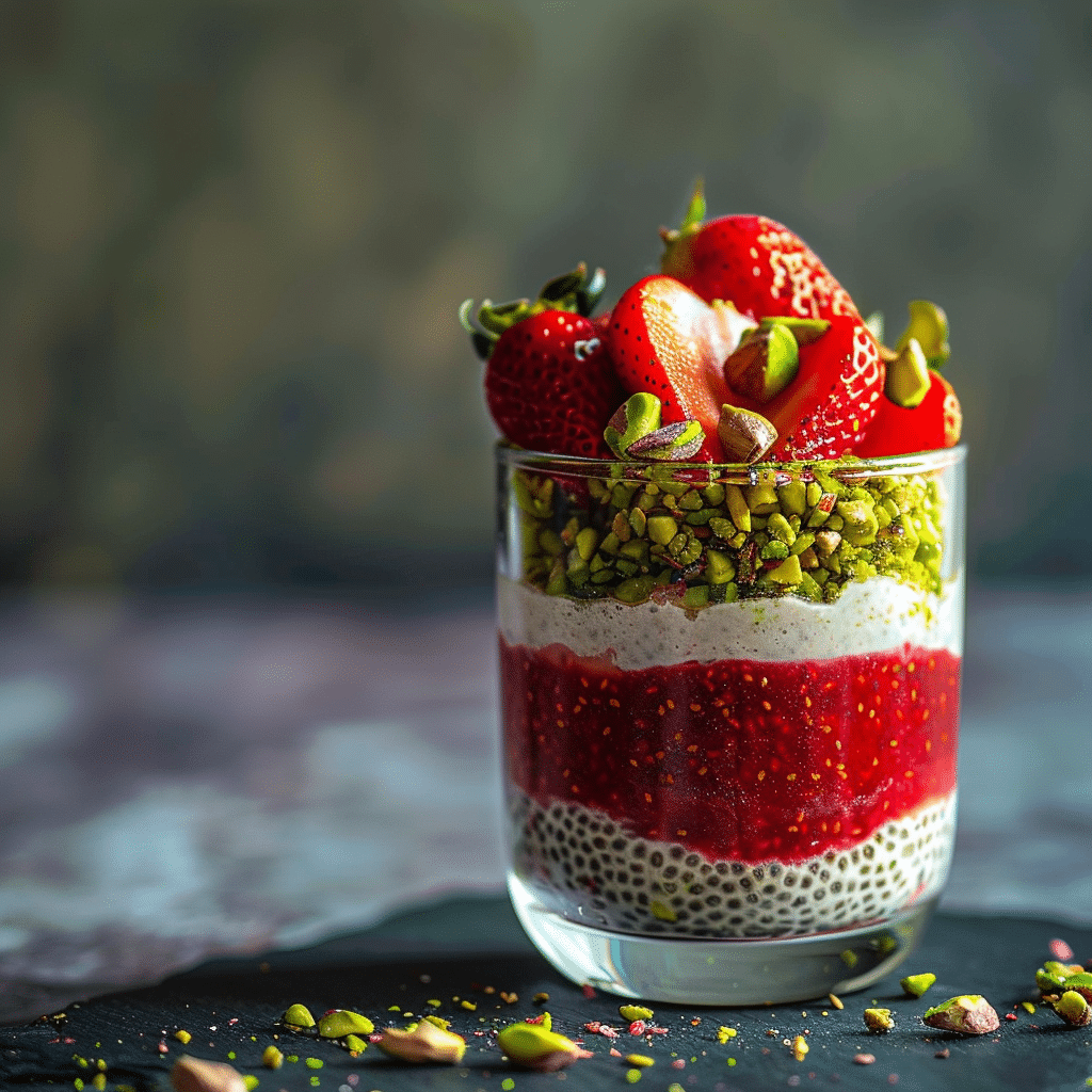 Pistachio Strawberry Chia Parfait Recipe