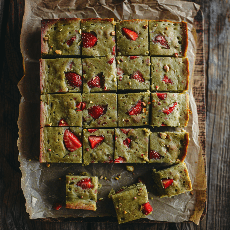 Soft Pistachio Strawberry Breakfast Squares Recipe