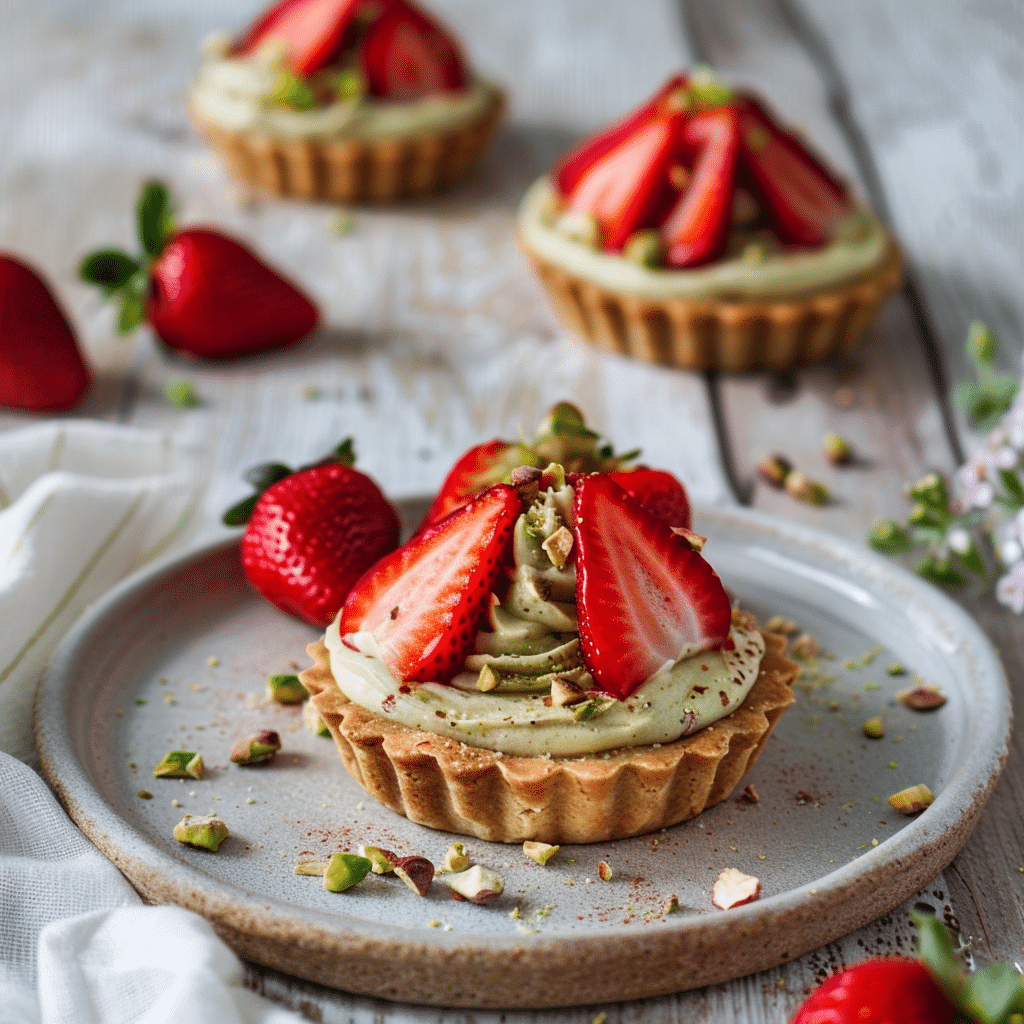 Pistachio Strawberry Breakfast Tartlets Recipe