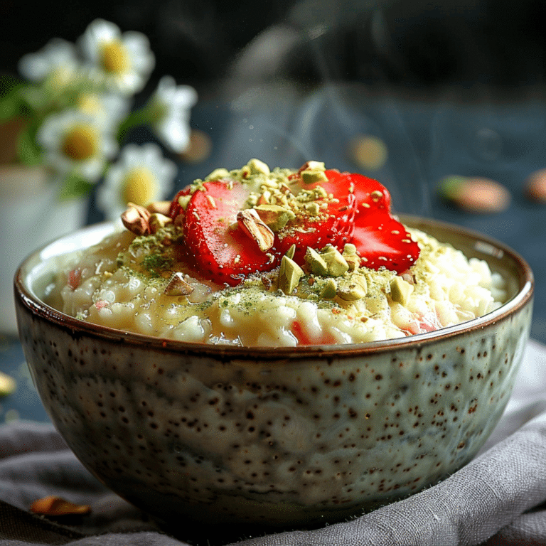 Creamy Pistachio Strawberry Rice Pudding Recipe