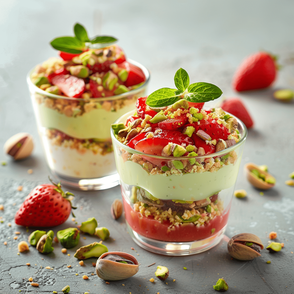 Strawberry Pistachio Cream Breakfast Cups Recipe