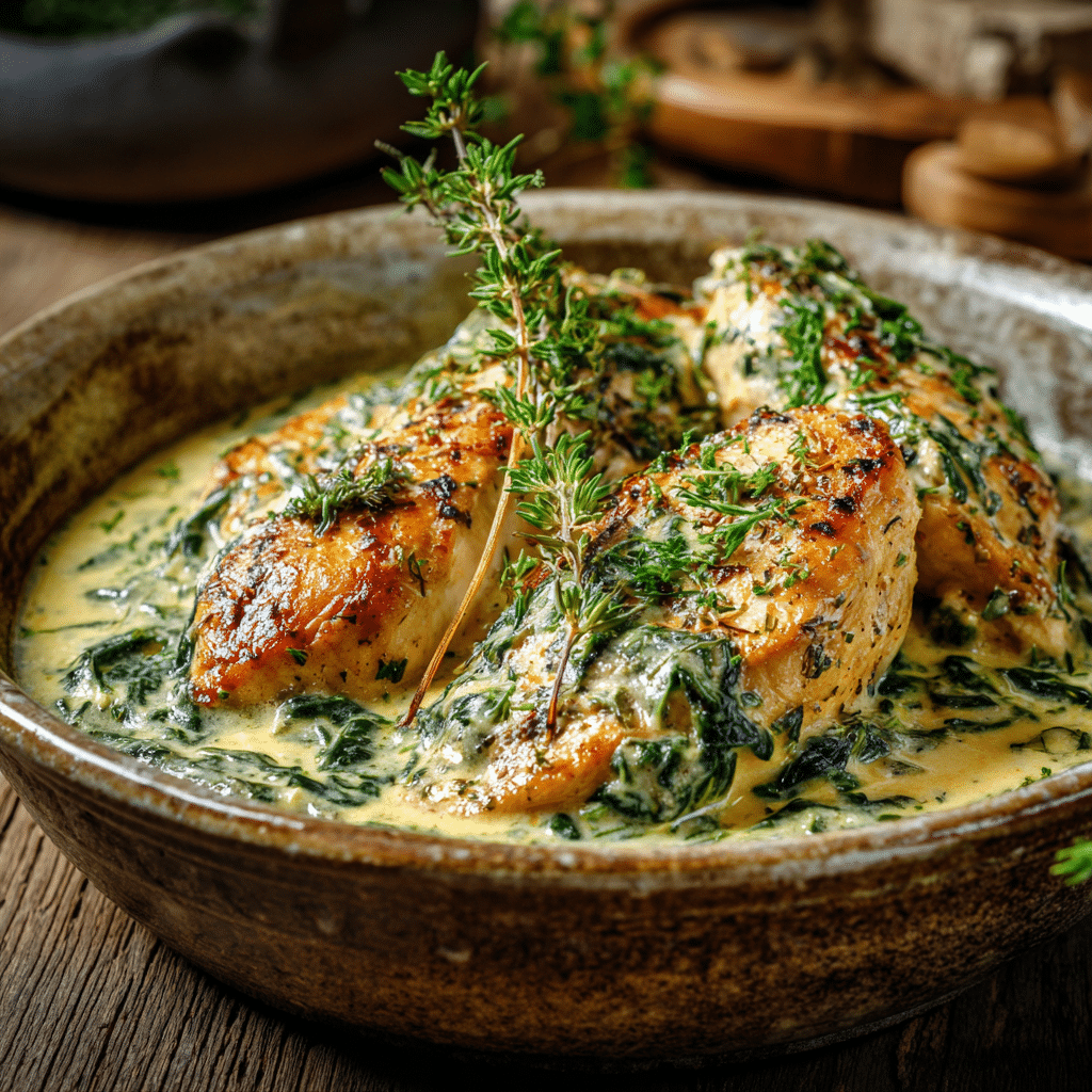 Simple Creamy Spinach Chicken Recipe