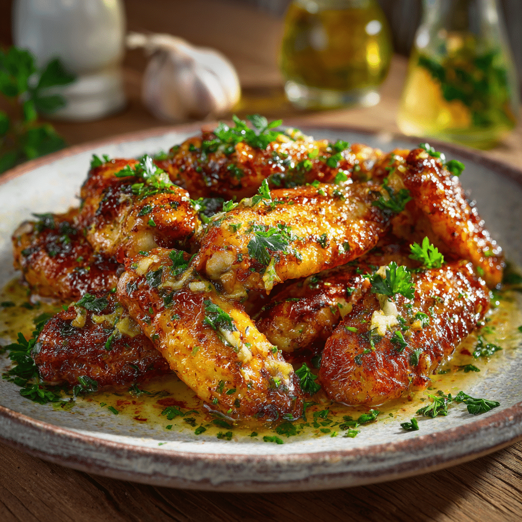Simple Garlic Butter Chicken Wings Recipe