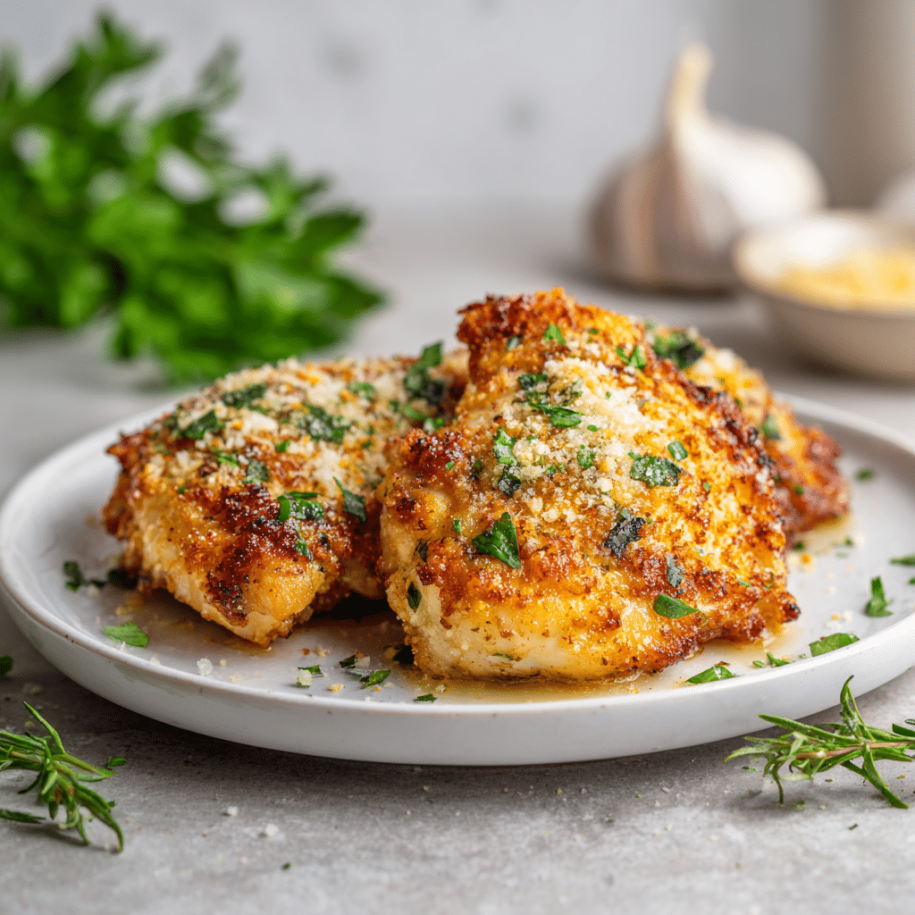 Crispy Air Fryer Garlic Parmesan Chicken Recipe - Recipe Image