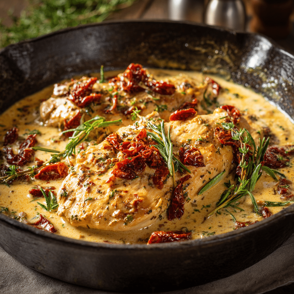 Creamy Tuscan Sun-Dried Tomato Chicken Recipe