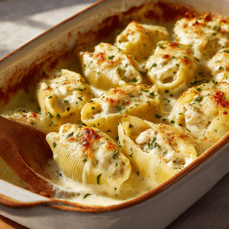 Creamy Chicken Alfredo Stuffed Shells Recipe