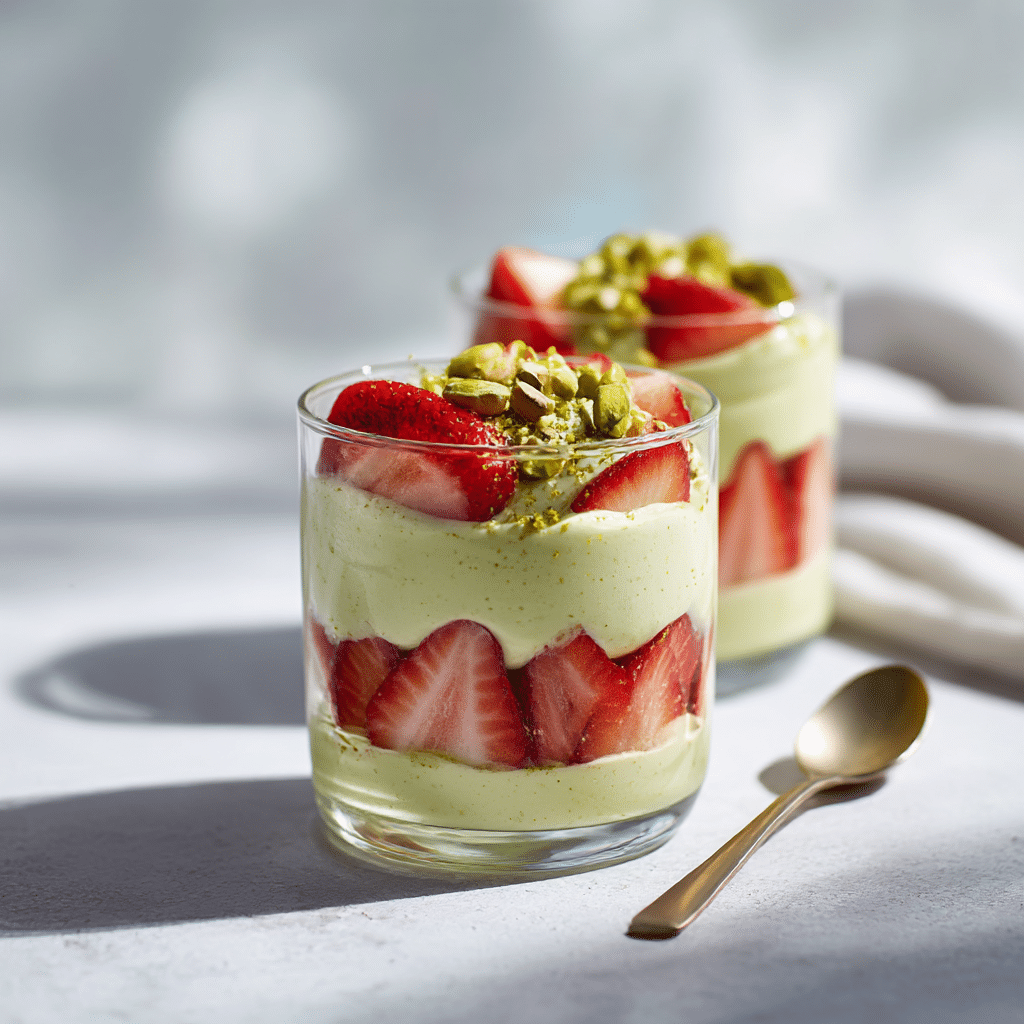 Pistachio Strawberry Cream Cups Recipe